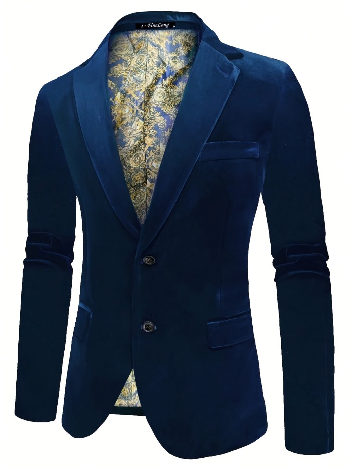 Classic and Versatile Men's Blazer: Year-Round, Two-Button Elegance with Durability, Perfect for Business & Banquets
