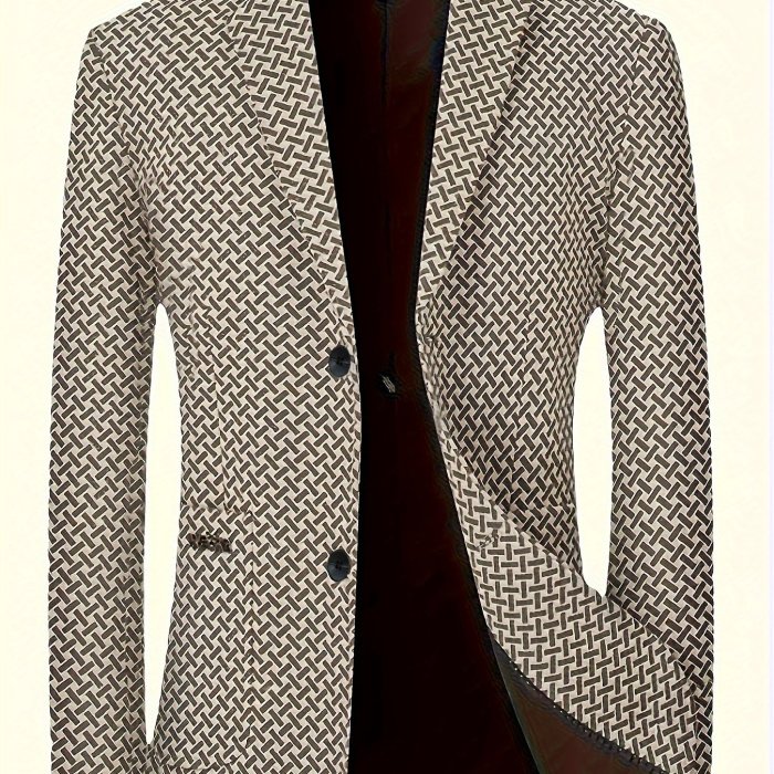 Men's Single-Breasted Regular Fit Casual Blazer Jacket Suit For Spring\u002FAutumn, Hand Wash Only