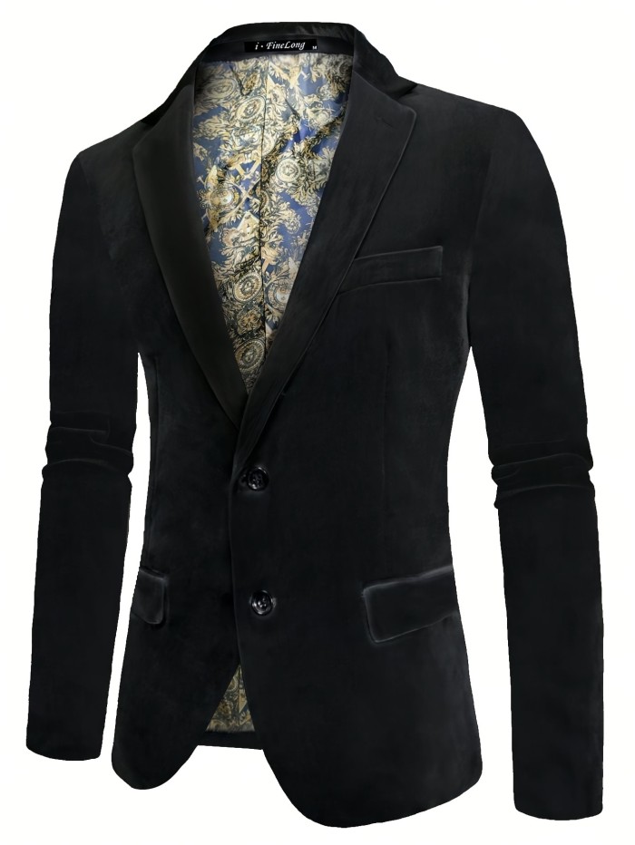 Classic and Versatile Men's Blazer: Year-Round, Two-Button Elegance with Durability, Perfect for Business & Banquets