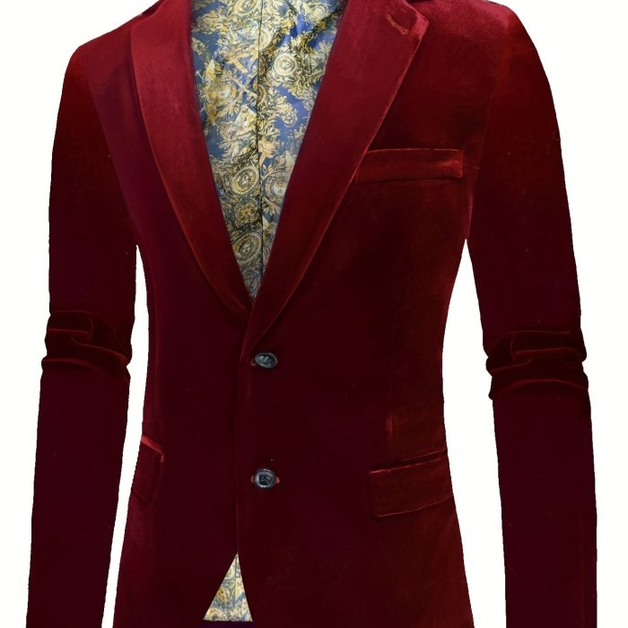 Classic and Versatile Men's Blazer: Year-Round, Two-Button Elegance with Durability, Perfect for Business & Banquets