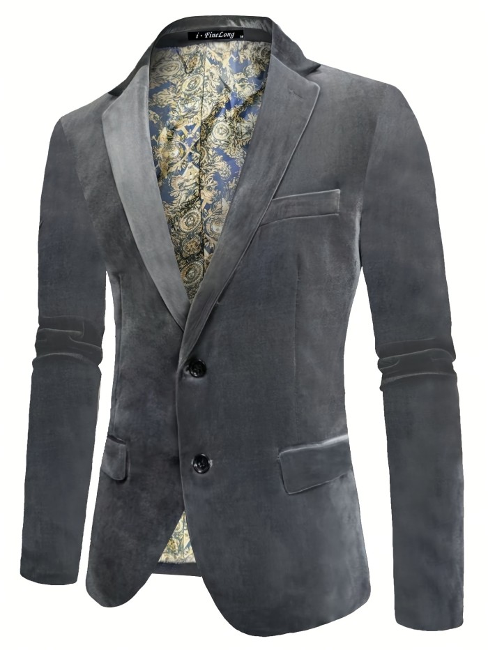 Classic and Versatile Men's Blazer: Year-Round, Two-Button Elegance with Durability, Perfect for Business & Banquets