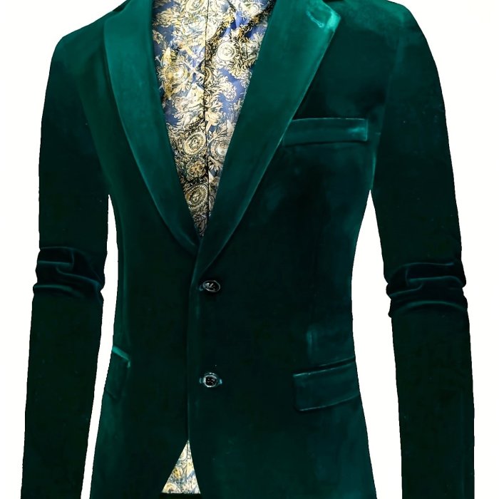 Classic and Versatile Men's Blazer: Year-Round, Two-Button Elegance with Durability, Perfect for Business & Banquets
