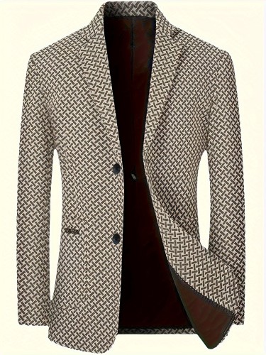 Men's Single-Breasted Regular Fit Casual Blazer Jacket Suit For Spring\u002FAutumn, Hand Wash Only