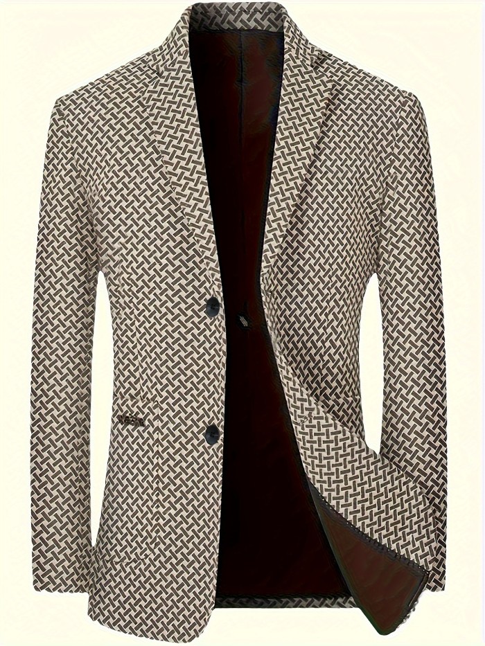 Men's Single-Breasted Regular Fit Casual Blazer Jacket Suit For Spring\u002FAutumn, Hand Wash Only