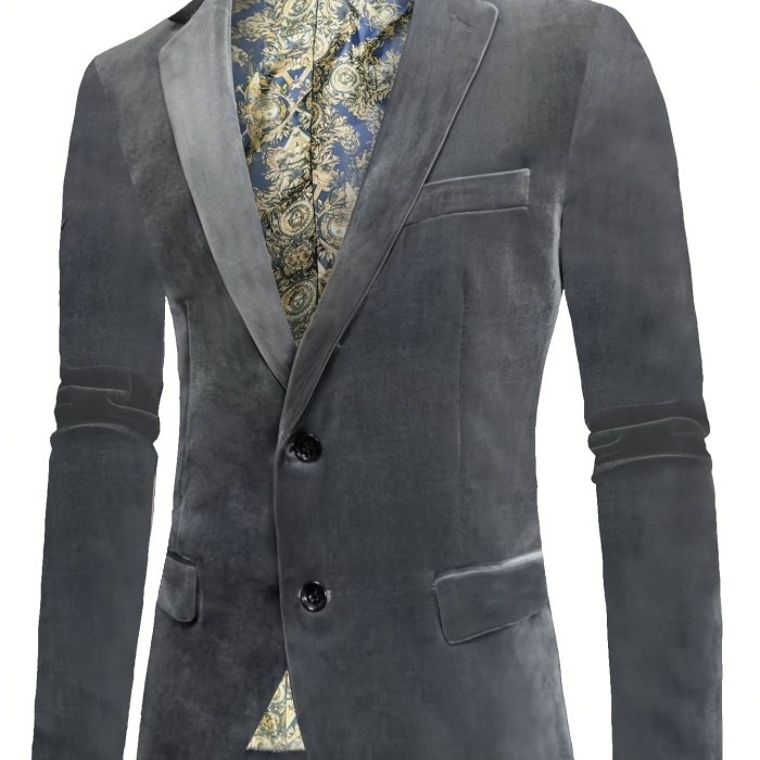 Classic and Versatile Men's Blazer: Year-Round, Two-Button Elegance with Durability, Perfect for Business & Banquets