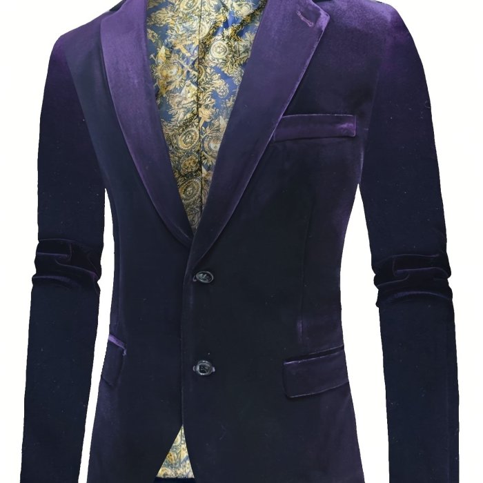 Classic and Versatile Men's Blazer: Year-Round, Two-Button Elegance with Durability, Perfect for Business & Banquets
