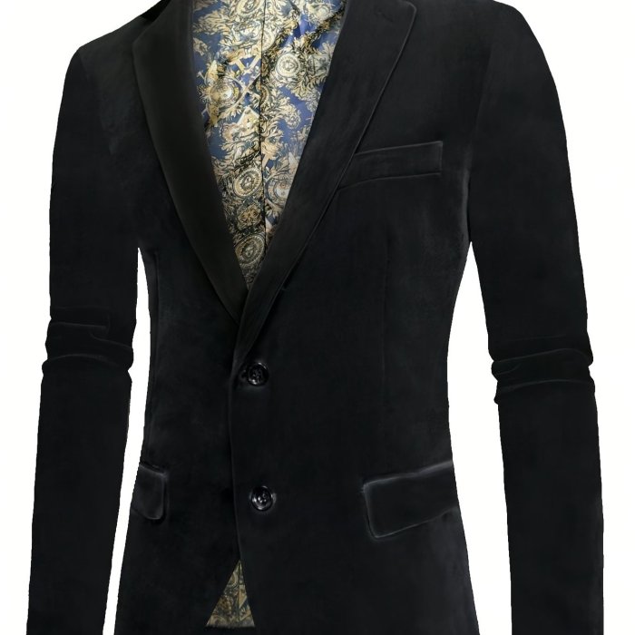 Classic and Versatile Men's Blazer: Year-Round, Two-Button Elegance with Durability, Perfect for Business & Banquets