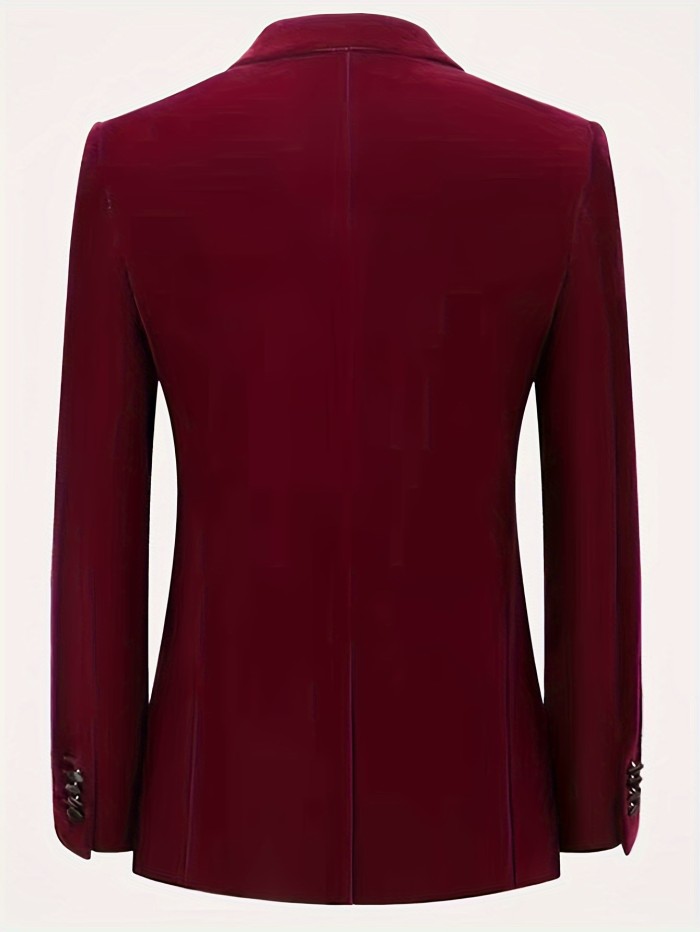 Classic and Versatile Men's Blazer: Year-Round, Two-Button Elegance with Durability, Perfect for Business & Banquets
