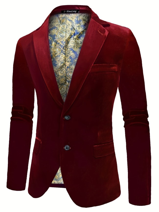 Classic and Versatile Men's Blazer: Year-Round, Two-Button Elegance with Durability, Perfect for Business & Banquets