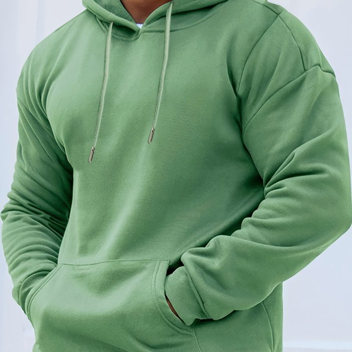 Men's Casual Solid Basic Hooded Sweatshirt Streetwear For Winter Fall, As Gifts