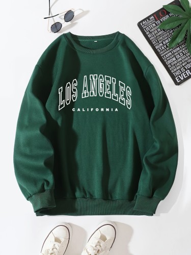 Sweatshirt For Men, Los Angeles Letter Print Top, Men's Casual Pullover Sweatshirt For Spring Fall, As Gifts