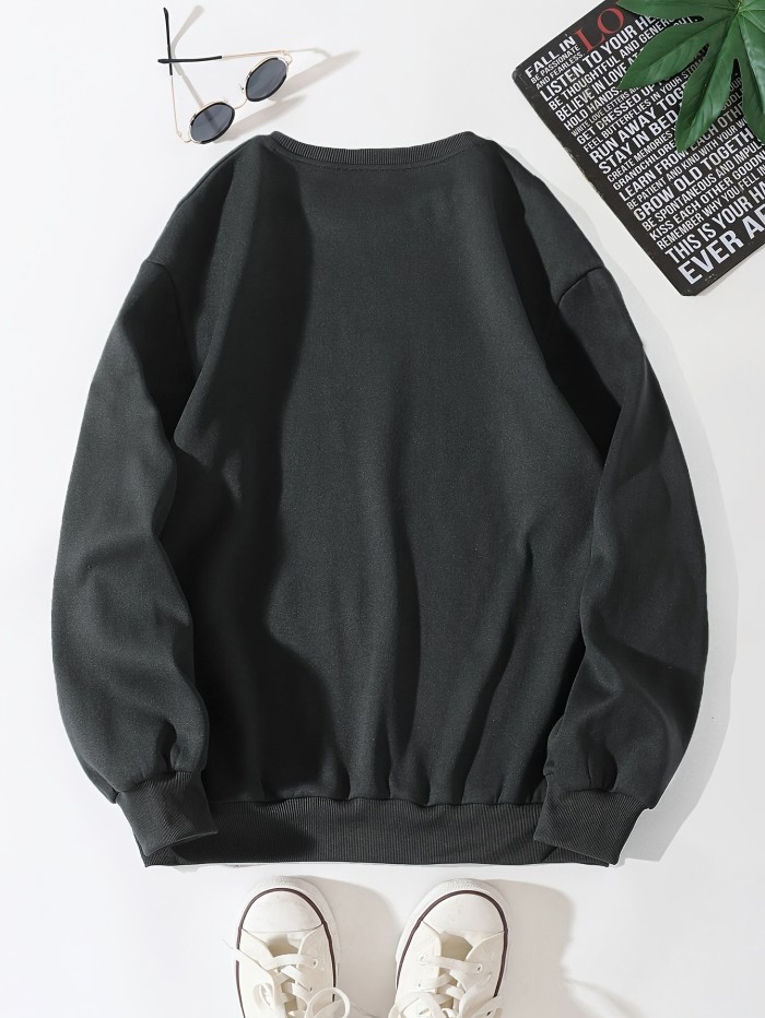 Sweatshirt For Men, Los Angeles Letter Print Top, Men's Casual Pullover Sweatshirt For Spring Fall, As Gifts