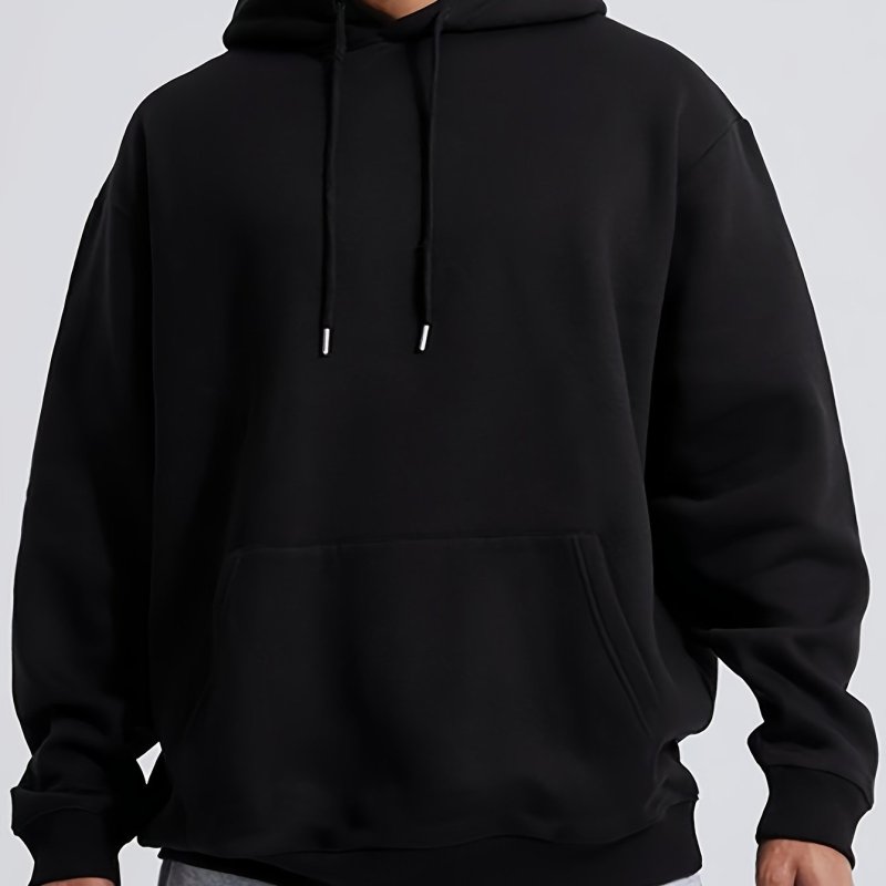 Men's Casual Solid Basic Hooded Sweatshirt Streetwear For Winter Fall, As Gifts