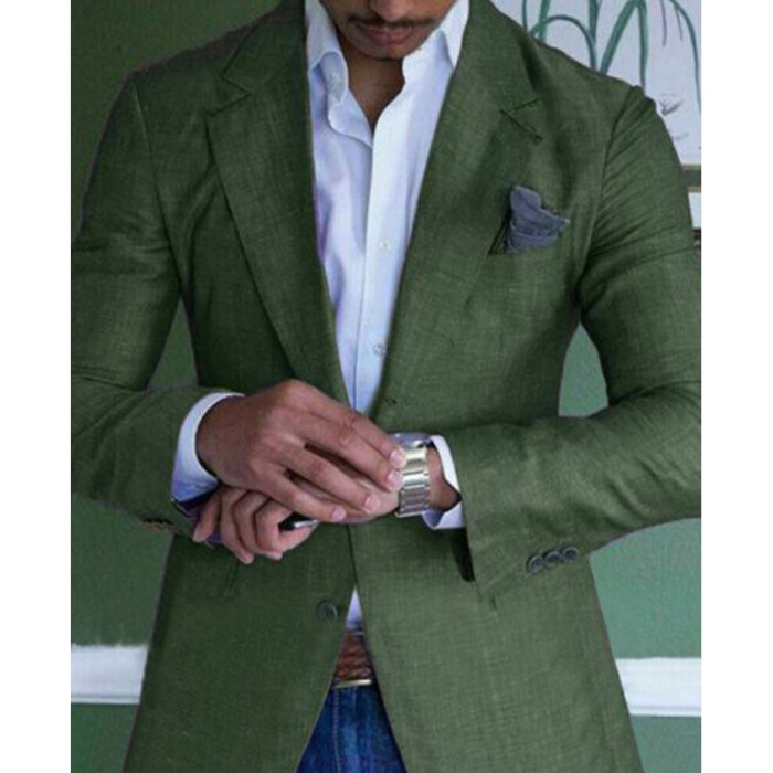 Mens Blazer Casual Cotton-Linen Suit Jackets Sport Coat Lightweight Plaid Clothes for Men Wedding Formal Business