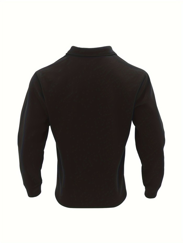 Men's Solid Fleece Jacket With Chest Pockets, Casual Breathable Lapel Button Up Long Sleeve Outwear For Outdoor Activities