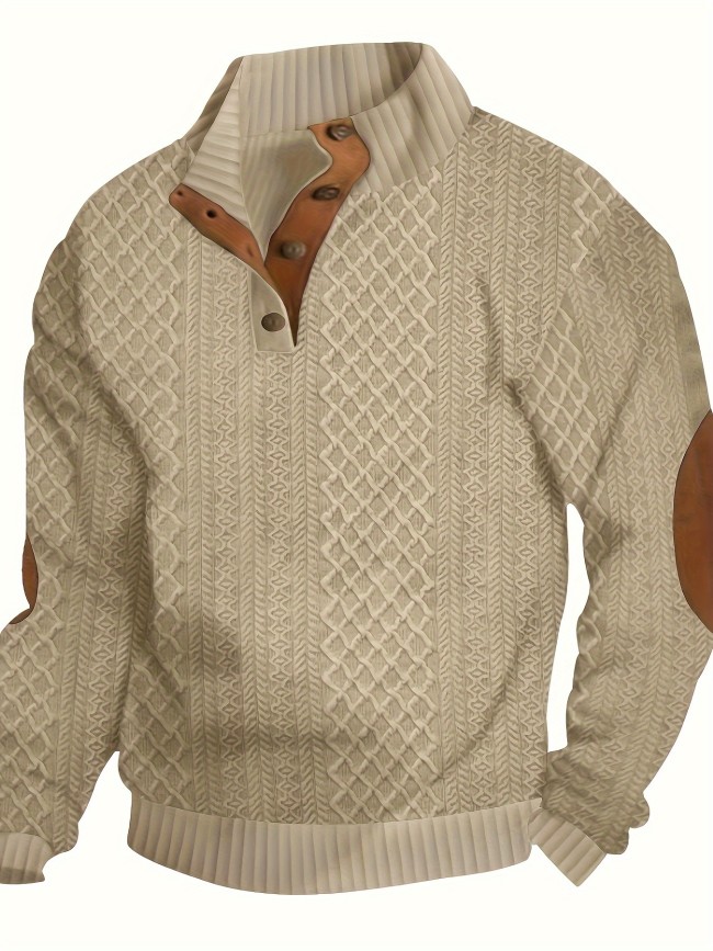 Men's Half Zipper Stand Collar Sweatshirt For Men Sweatshirts For Winter Fall Long Sleeve Tops