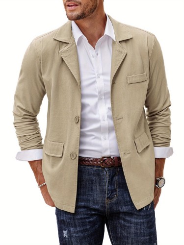 Men's Linen Jackets Cotton Casual Suits Blazer Lightweight Sports Coats
