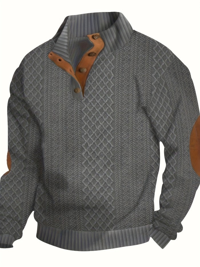 Men's Half Zipper Stand Collar Sweatshirt For Men Sweatshirts For Winter Fall Long Sleeve Tops
