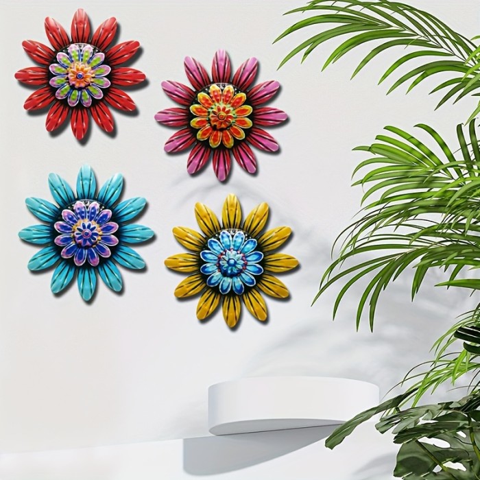 1pc\u002F4pcs Metal Flower Craft Decorations, Home Decoration, Garden Craft Gift Decoration, Courtyard Decoration, Bedroom And Living Room Decoration, Party Decoration, Wedding Decoration, Wall Decoration