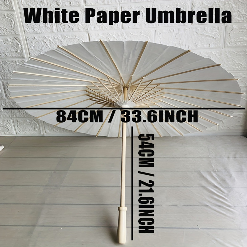 1pc, DIY Painting White Paper Umbrella Bride Shower Wedding Decoration Photo Prop Creative Gifts Birthday Gifts