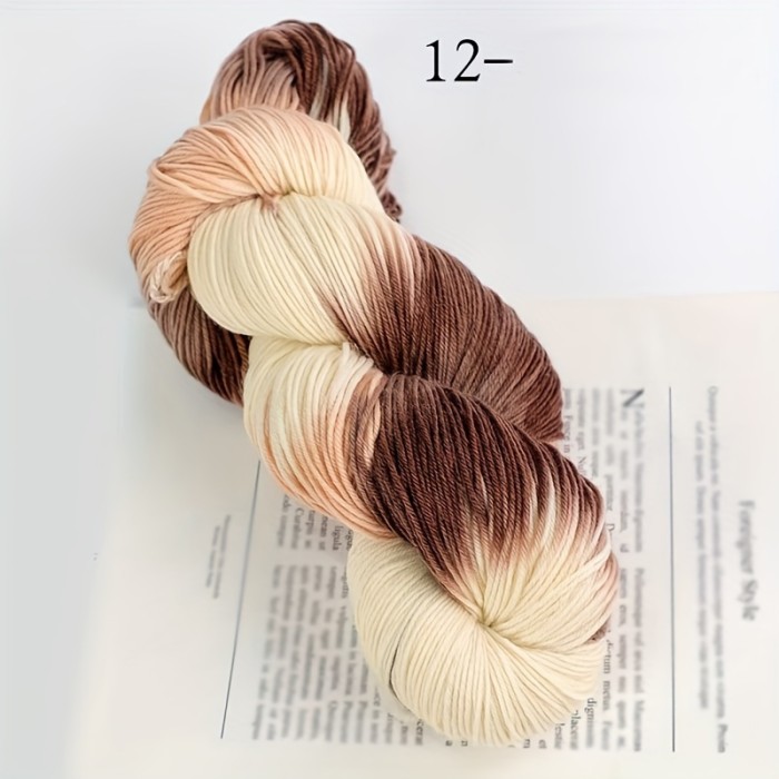 1pc Wool 90.00%, Polyester Fiber 10.00% Yarn, Hand-dyed Rainbow Yarn For Knitting Sweaters, Scarves, Hats, Gloves, Shawls, With Gradient Colors, 7.05oz