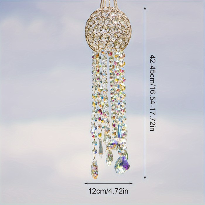 Crystal Sun Trap, Crystal Rainbow Prism Moon Sun Trap, window hanging crafts, garden decorations, outdoor sun trap