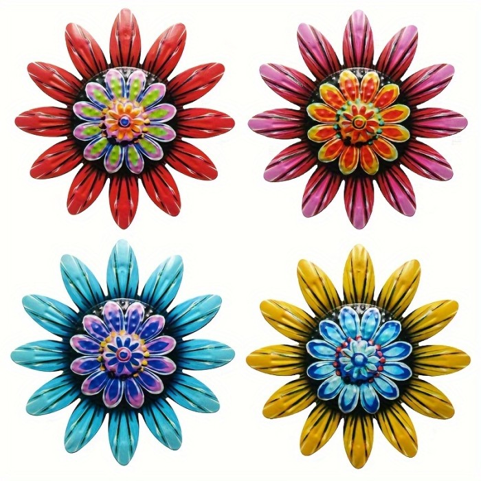 1pc\u002F4pcs Metal Flower Craft Decorations, Home Decoration, Garden Craft Gift Decoration, Courtyard Decoration, Bedroom And Living Room Decoration, Party Decoration, Wedding Decoration, Wall Decoration