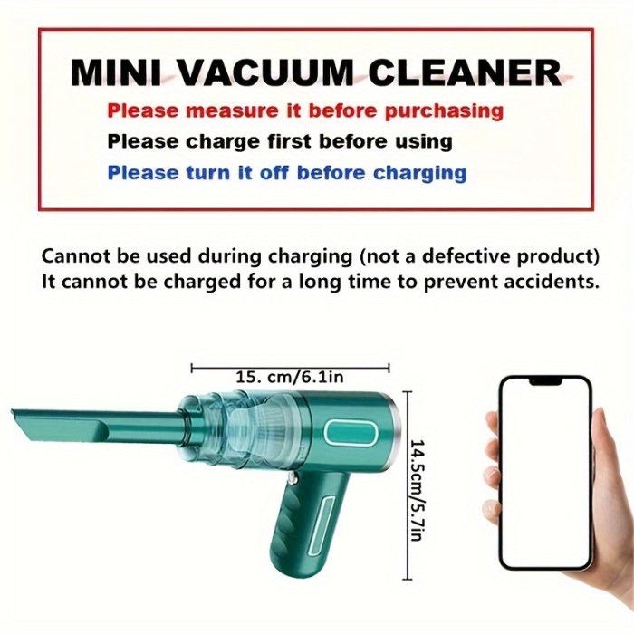 Upgraded Version, Portable Cordless Hand-held Vacuum Cleaner, Cyclone Suction Wireless Vacuum Cleaner. Echargeable Strong Suction Vacuum Cleaner Suitable For Cars\u002FOffices\u002FHomes
