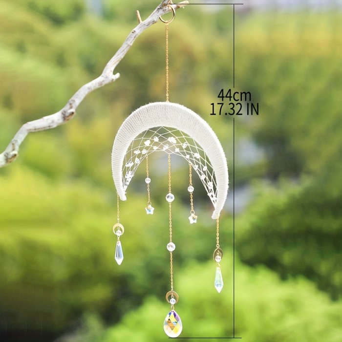 1pc Moon Crystal Prism Stained Glass Ball Sun Catcher Rainbow Maker Home Window Garden Decor Light Catcher Handmade Gift