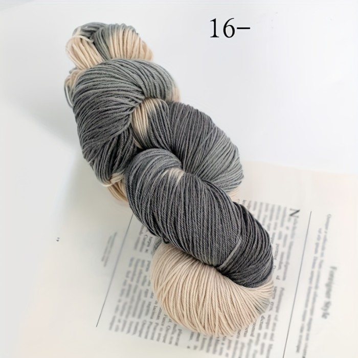 1pc Wool 90.00%, Polyester Fiber 10.00% Yarn, Hand-dyed Rainbow Yarn For Knitting Sweaters, Scarves, Hats, Gloves, Shawls, With Gradient Colors, 7.05oz