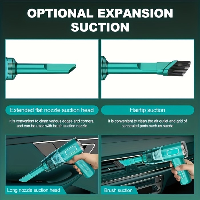 Upgraded Version, Portable Cordless Hand-held Vacuum Cleaner, Cyclone Suction Wireless Vacuum Cleaner. Echargeable Strong Suction Vacuum Cleaner Suitable For Cars\u002FOffices\u002FHomes