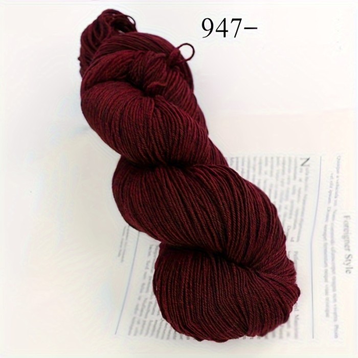 1pc Wool 90.00%, Polyester Fiber 10.00% Yarn, Hand-dyed Rainbow Yarn For Knitting Sweaters, Scarves, Hats, Gloves, Shawls, With Gradient Colors, 7.05oz