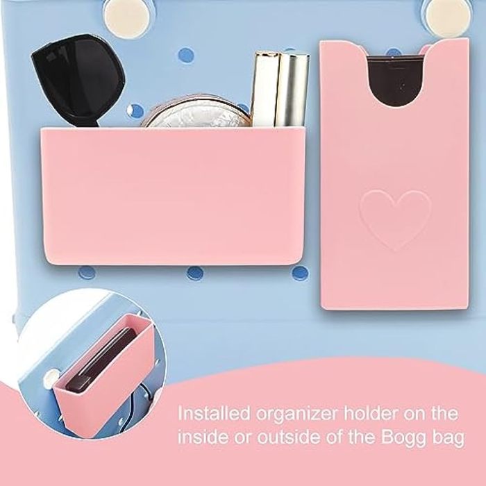4pcs\u002Fpack, Phone Holder Insert Accessory Compatible For Bogg Bags Decor, Key Chain Holder Charms, Grocery Holders, Carabiner, Beach Bag Hooks Accessories For Bogg Bag Storage, Decorative Charm Inserts For Storage Phone Case Key Lipstick Sunglass Wallet Bogg Bag Organizer