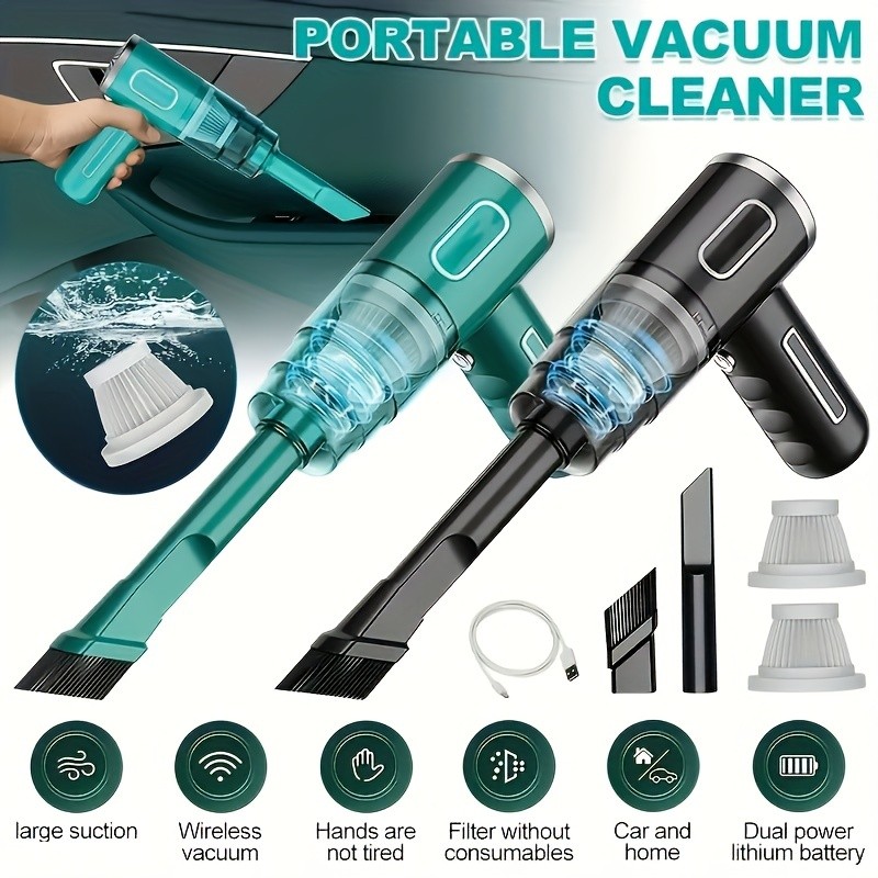 Upgraded Version, Portable Cordless Hand-held Vacuum Cleaner, Cyclone Suction Wireless Vacuum Cleaner. Echargeable Strong Suction Vacuum Cleaner Suitable For Cars\u002FOffices\u002FHomes