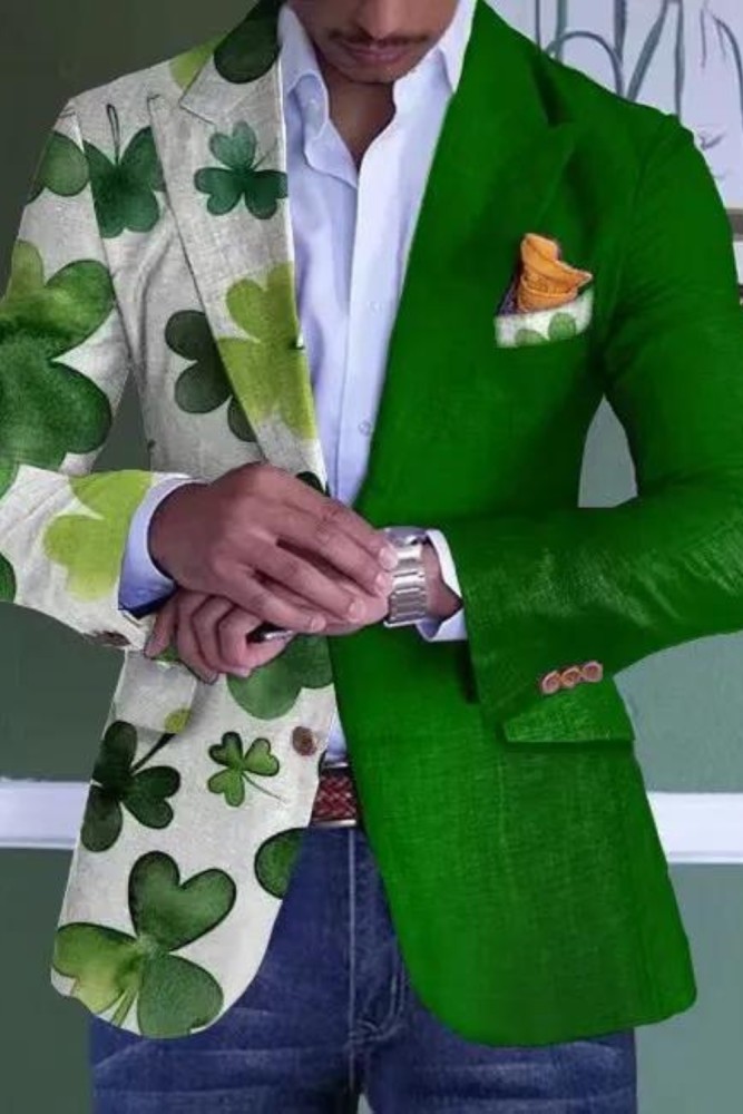 Men's Plaid Casual Suit Light Business Plaid Printed Men's Tops