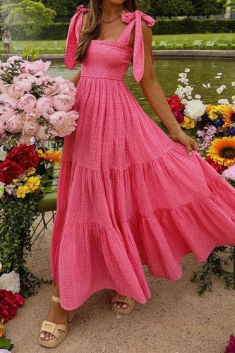 Women's Fashion Solid Color Temperament Swing Party Elegant Dress