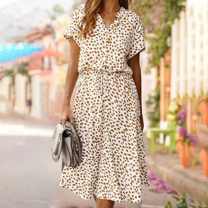 Vintage Floral Elegant Loose Summer Beach Holiday Leisure Long Dresses