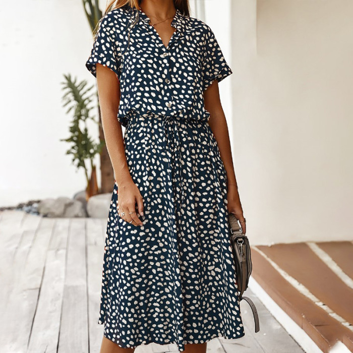 Vintage Floral Elegant Loose Summer Beach Holiday Leisure Long Dresses