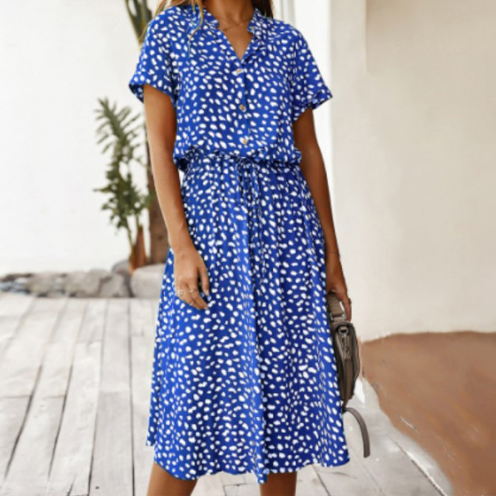Vintage Floral Elegant Loose Summer Beach Holiday Leisure Long Dresses
