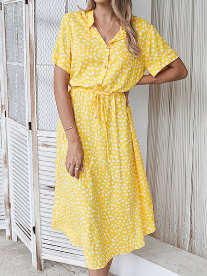 Vintage Floral Elegant Loose Summer Beach Holiday Leisure Long Dresses