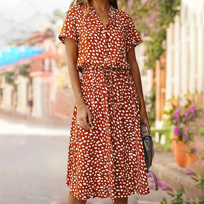 Vintage Floral Elegant Loose Summer Beach Holiday Leisure Long Dresses