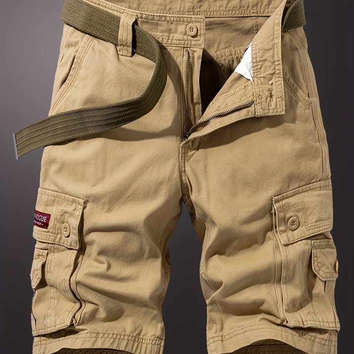 Men's Solid Cargo Shorts For Summer, Trendy Casual Short Pants