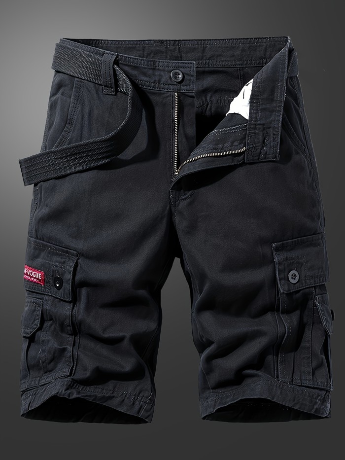 Men's Solid Cargo Shorts For Summer, Trendy Casual Short Pants