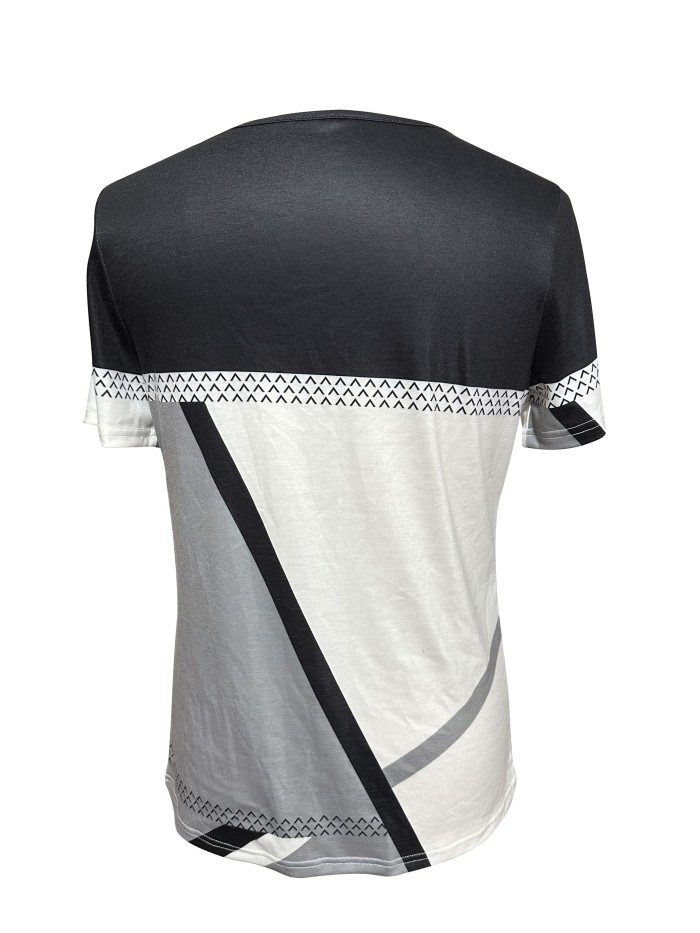 Trendy Color Block Womens Tee - Soft, Breathable Crew Neck Top for Casual Spring & Summer Wear