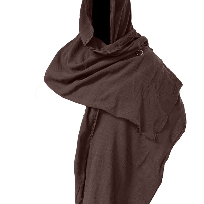 Renaissance Medieval Costume Men Shawl Scarf Shaman Cowl Cloak Cape Halloween Costumes for Men