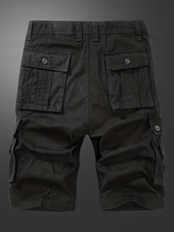 Men's Solid Cargo Shorts For Summer, Trendy Casual Short Pants