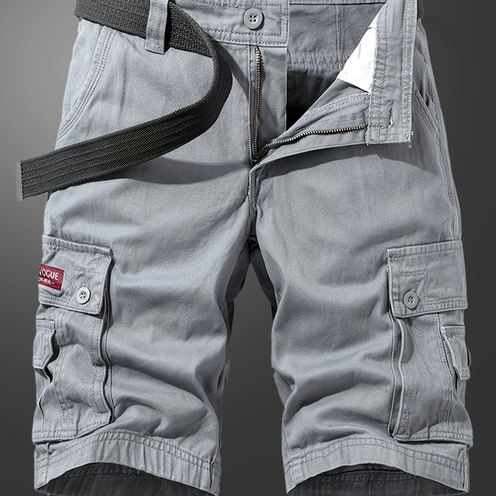 Men's Solid Cargo Shorts For Summer, Trendy Casual Short Pants