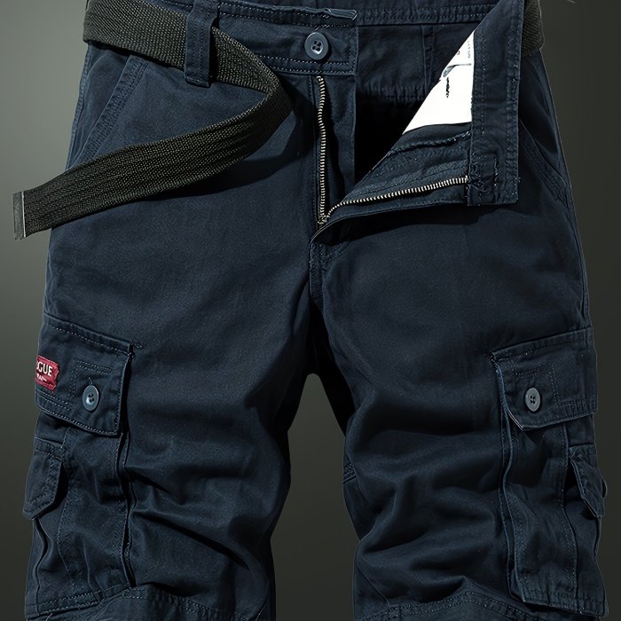 Men's Solid Cargo Shorts For Summer, Trendy Casual Short Pants
