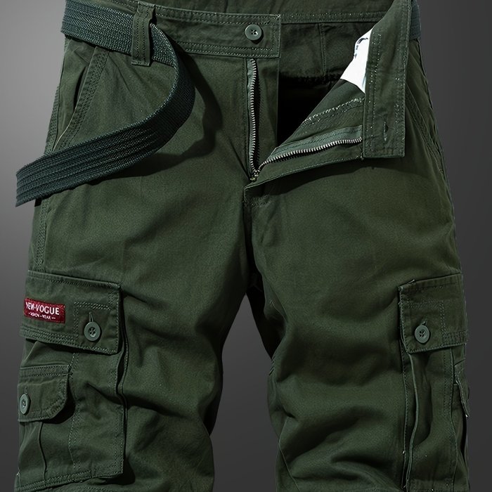 Men's Solid Cargo Shorts For Summer, Trendy Casual Short Pants