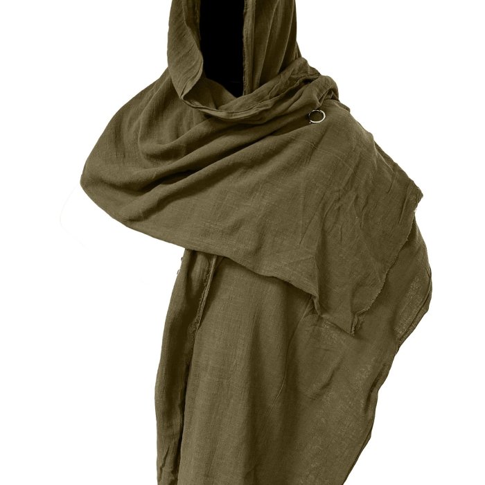 Renaissance Medieval Costume Men Shawl Scarf Shaman Cowl Cloak Cape Halloween Costumes for Men